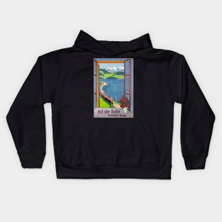 Mit der Bahn in unsere Berge, Travel Poster Kids Hoodie